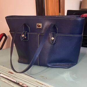 Elegant Navy Blue Tote Bag EUC